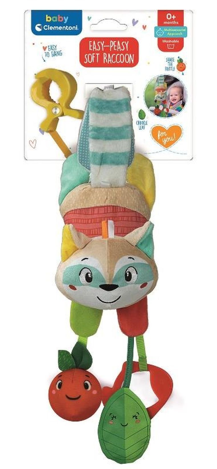Clementoni, Baby, Szop, miękka zawieszka z gryzakiem