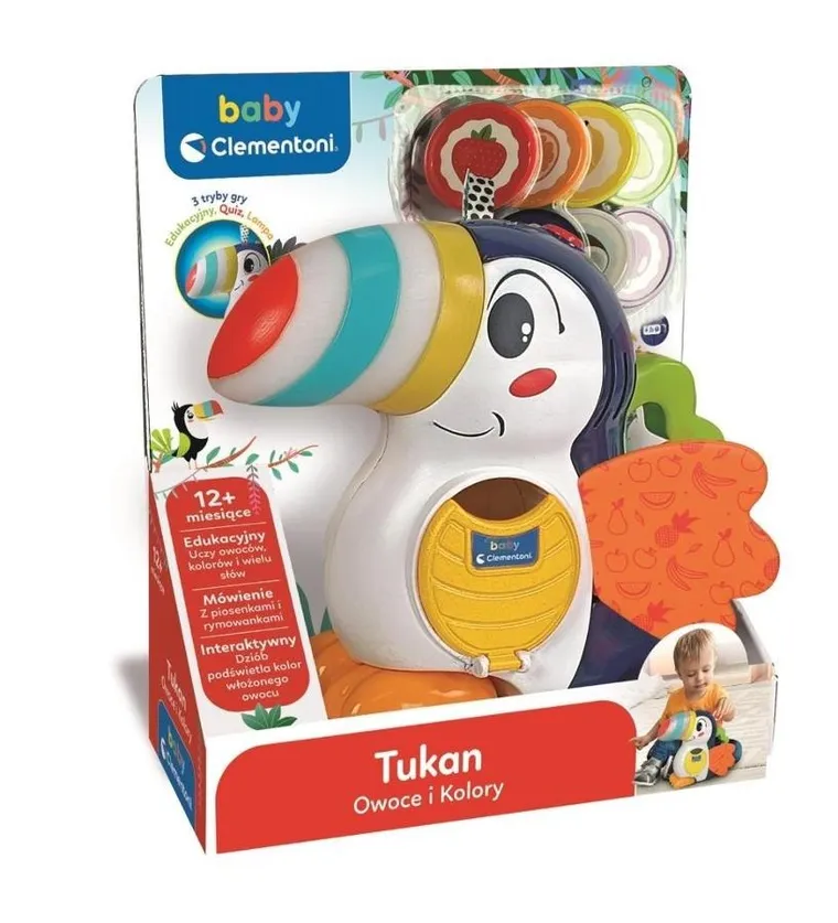 Clementoni, Baby, Tukan, Owoce i kolory, zabawka interaktywna