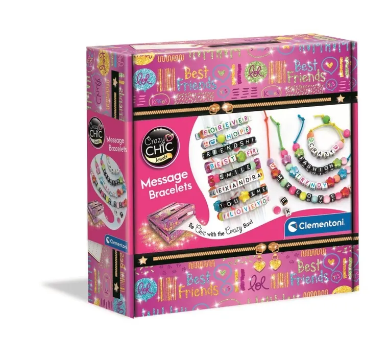 Clementoni, Crazy Chic, Bransoletki z wiadomością, zestaw kreatywny