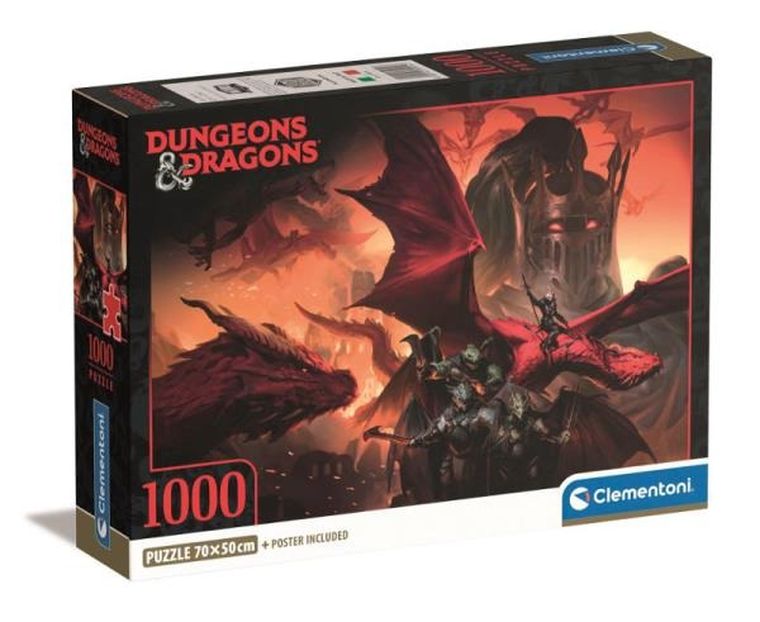 Clementoni, Dungeons & Dragons, puzzle + plakat, 1000 elementów