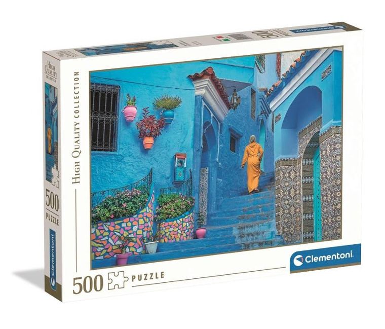 Clementoni, High Quality, Blue Street of Chefchaouen, puzzle, 500 elementów