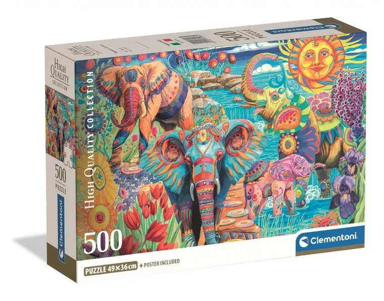 Clementoni, High Quality, Elephants' Carnival, puzzle, 500 elementów