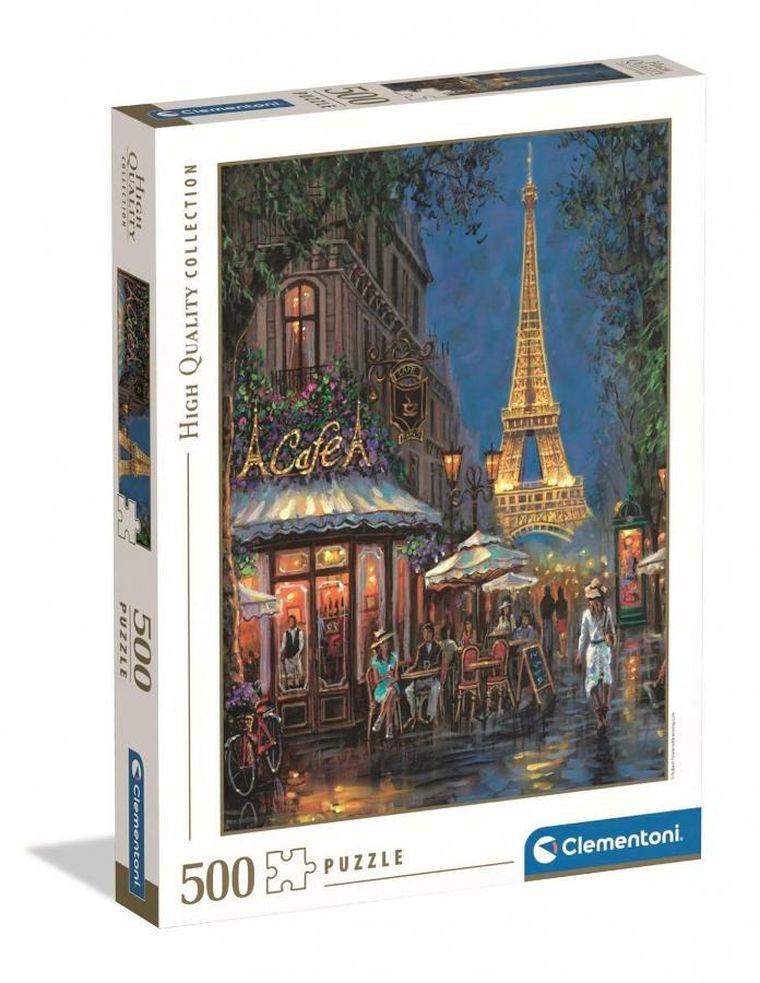 Clementoni, High Quality, Night At The Eiffel Cafe, puzzle, 500 elementów