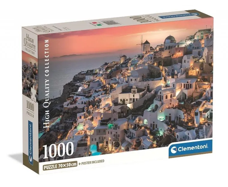 Clementoni, High Quality, Shades of Santorini, puzzle, 1000 elementów