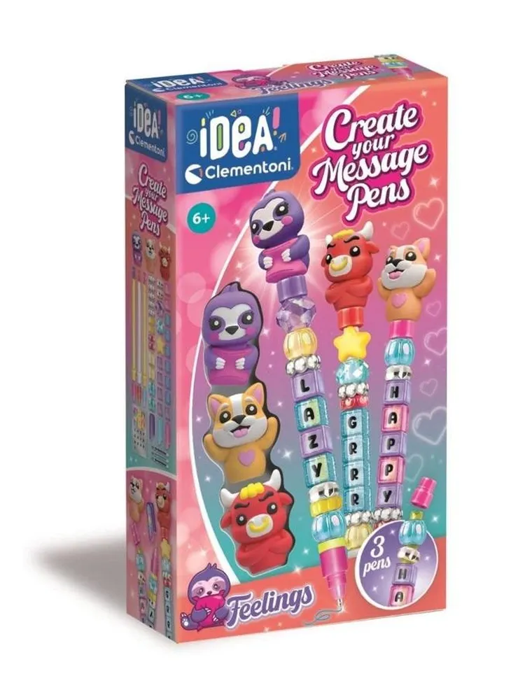 Clementoni, Idea, Mini fabryka długopisów z wiadomością, zestaw kreatywny, Emocje
