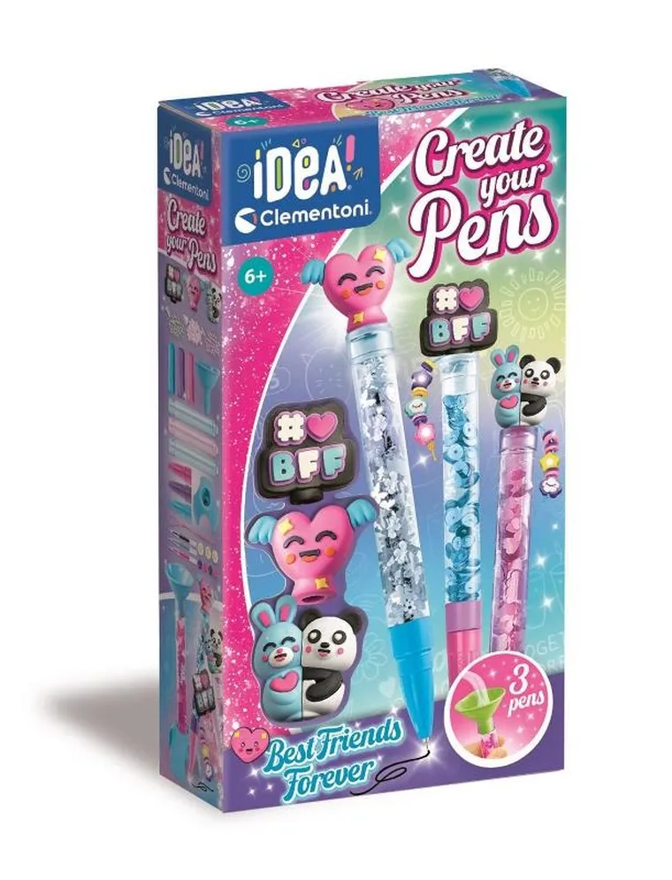 Clementoni, Idea, mini fabryka długopisów, zestaw kreatywny, Najlepsi Przyjaciele