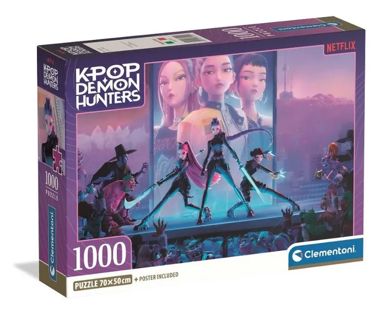 Clementoni, K-Pop Demon Hunters, puzzle, 1000 elementów