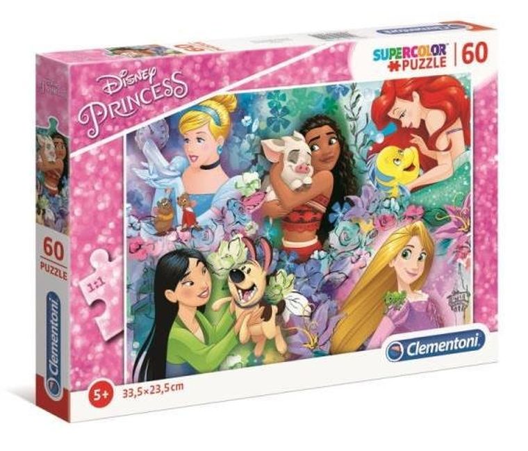 Clementoni, Księżniczki z ulubieńcami, puzzle, 60 elementów