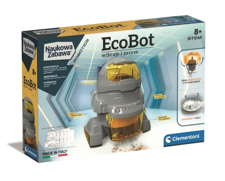 Clementoni, Naukowa Zabawa, Ecobot, robot sprzątający, zestaw edukacyjny