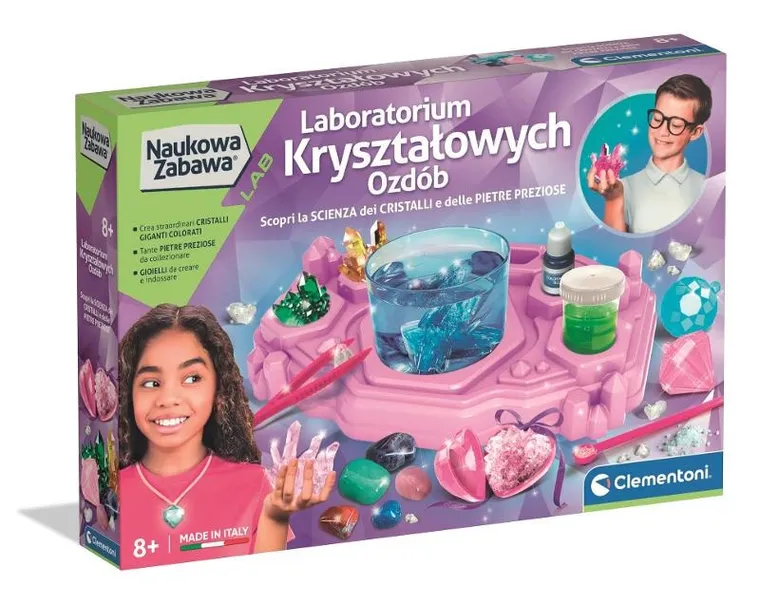 Clementoni, Naukowa Zabawa, Laboratorium kryształowych ozdób, zestaw kreatywny