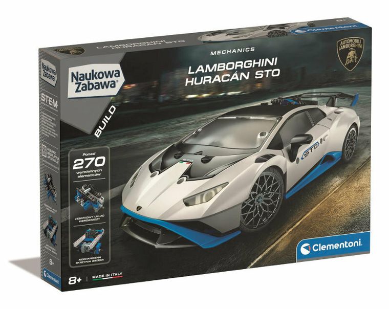 Clementoni, Naukowa Zabawa, Laboratorium mechaniki, Lamborghini Huracan, klocki konstrukcyjne, 270 elementów
