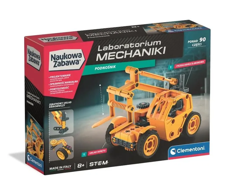 Clementoni, Naukowa zabawa, Laboratorium mechaniki, Podnośnik teleskopowy, zestaw konstrukcyjny