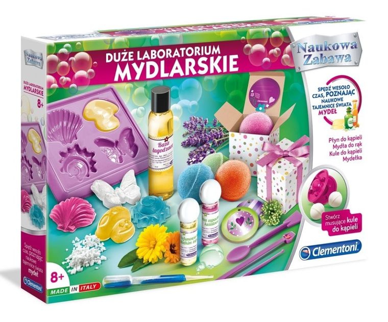 Clementoni, Naukowa Zabawa, Laboratorium mydlarskie, Mydełka, zestaw edukacyjny