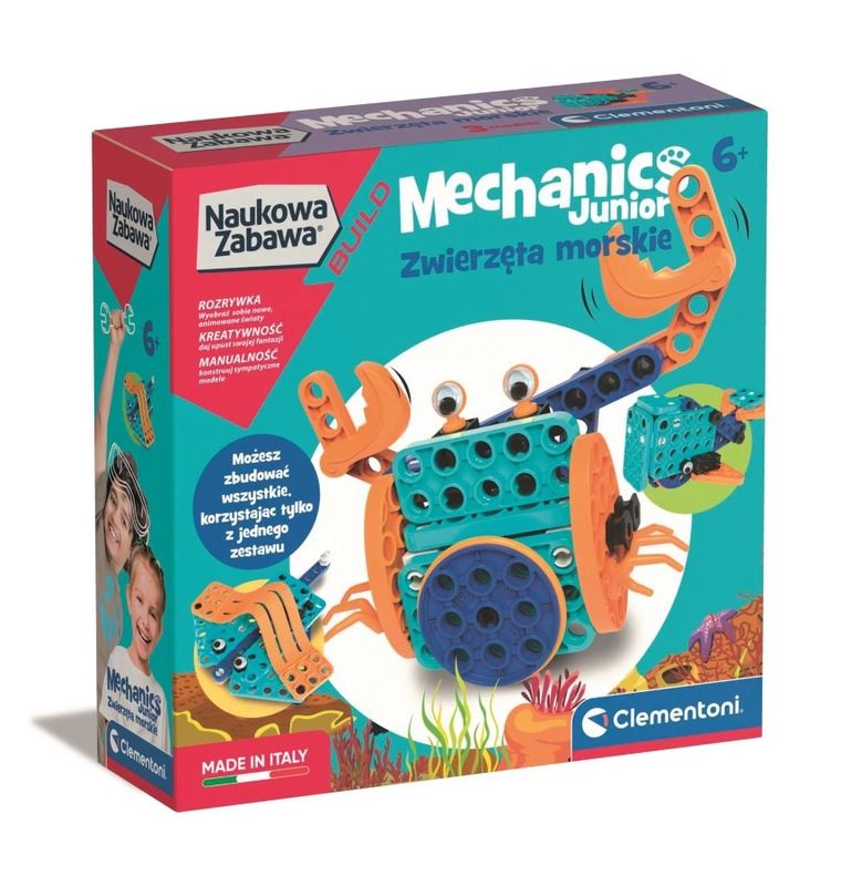 Clementoni, Naukowa Zabawa, Maker's lab, Zwierzęta morskie, 130 elementów