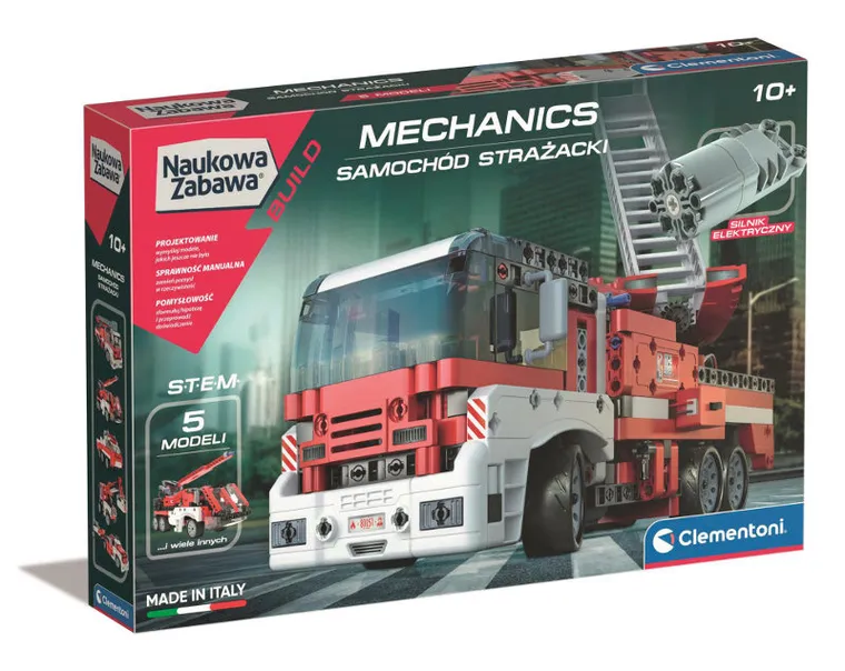 Clementoni, Naukowa Zabawa, Mechanics, Samochód strażacki, zestaw konstrukcyjny