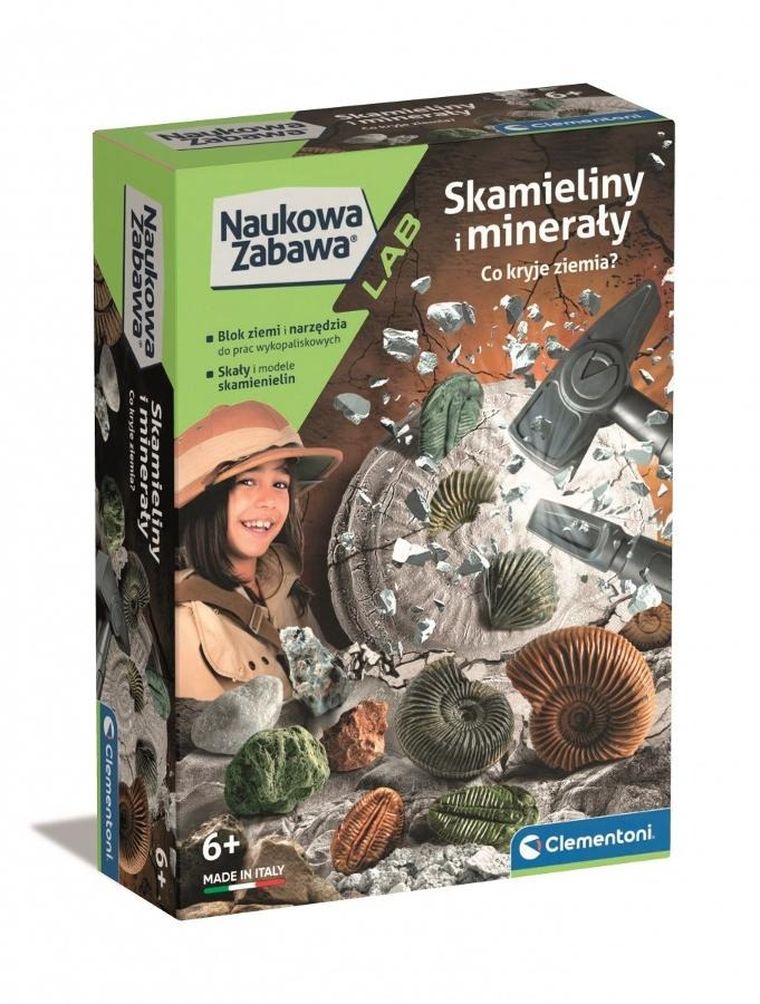 Clementoni, Naukowa Zabawa, Skamieliny i minerały, zestaw edukacyjny