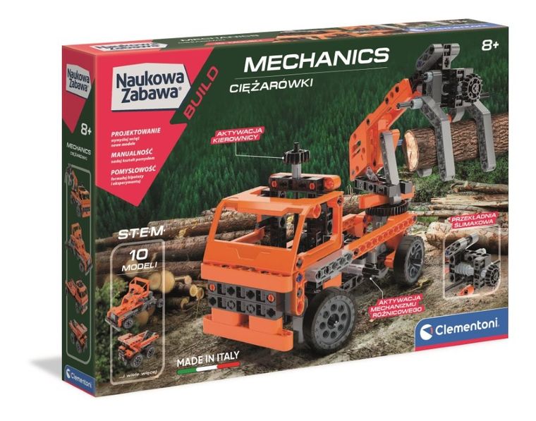 Clementoni, Naukowa Zabawa, Technologic, Laboratorium Mechaniki, Ciężarówki, zestaw edukacyjny