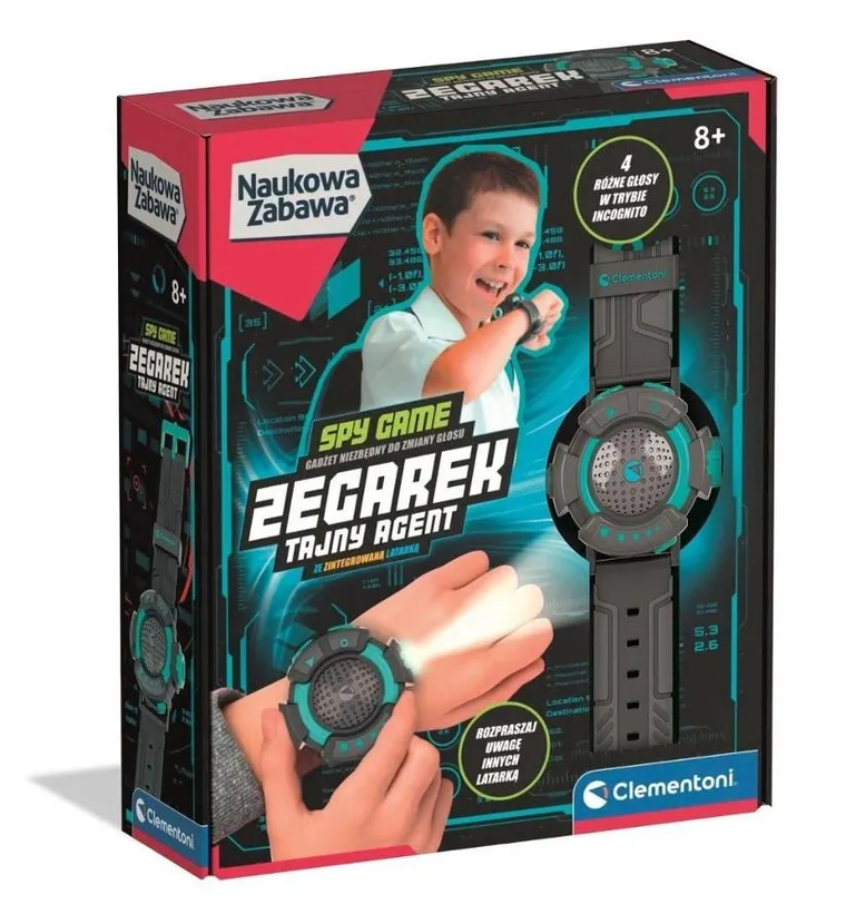 Clementoni, Naukowa Zabawa, Zegarek Tajny Agent, zestaw szpiegowski