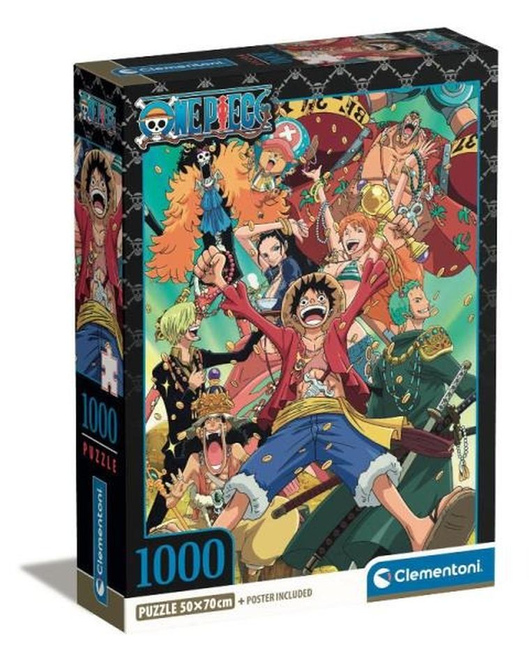 Clementoni, One Piece, Anime, puzzle + plakat, 1000 elementów