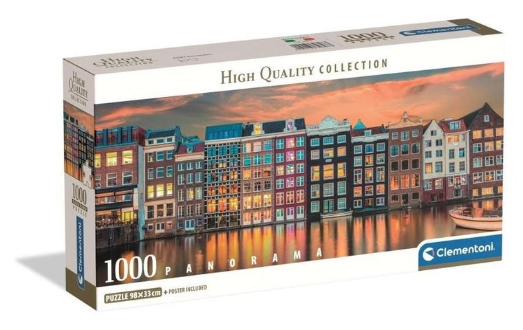 Clementoni, Panorama, Bright Amsterdam, puzzle, 1000 elementów