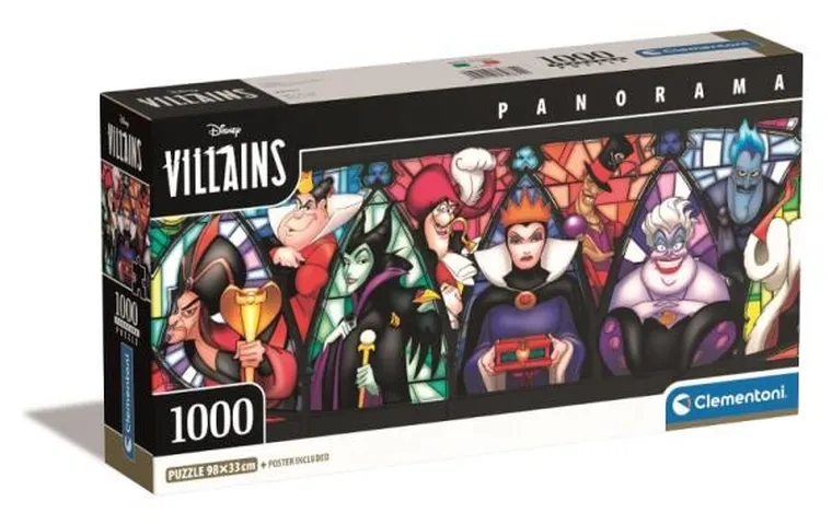Clementoni, Panorama, Disney Villains, puzzle, 1000 elementów