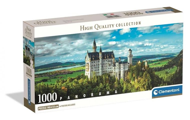 Clementoni, Panorama, Zamek Neuschwanstein, puzzle, 1000 elementów