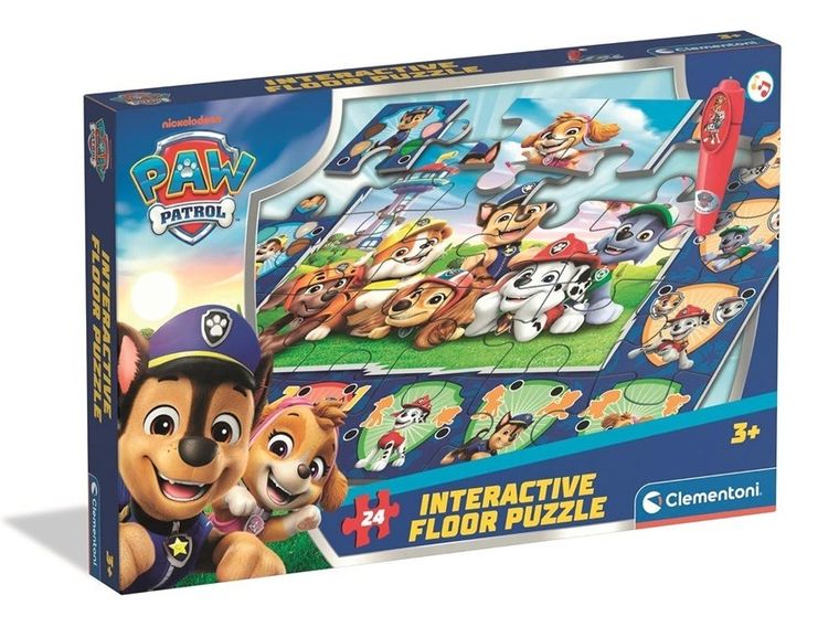 Clementoni, Psi Patrol, interaktywne puzzle podłogowe, 24 elementy