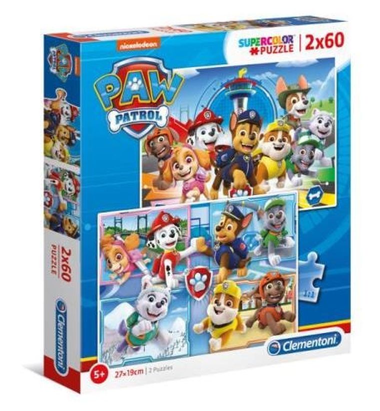Clementoni, Psi Patrol, puzzle, 2-60 elementów