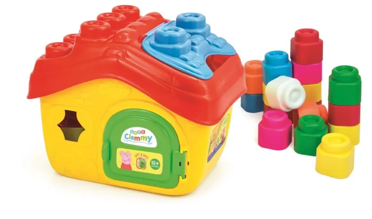 Clementoni, Soft Clemmy, Świnka Peppa, domek z miękkimi klockami