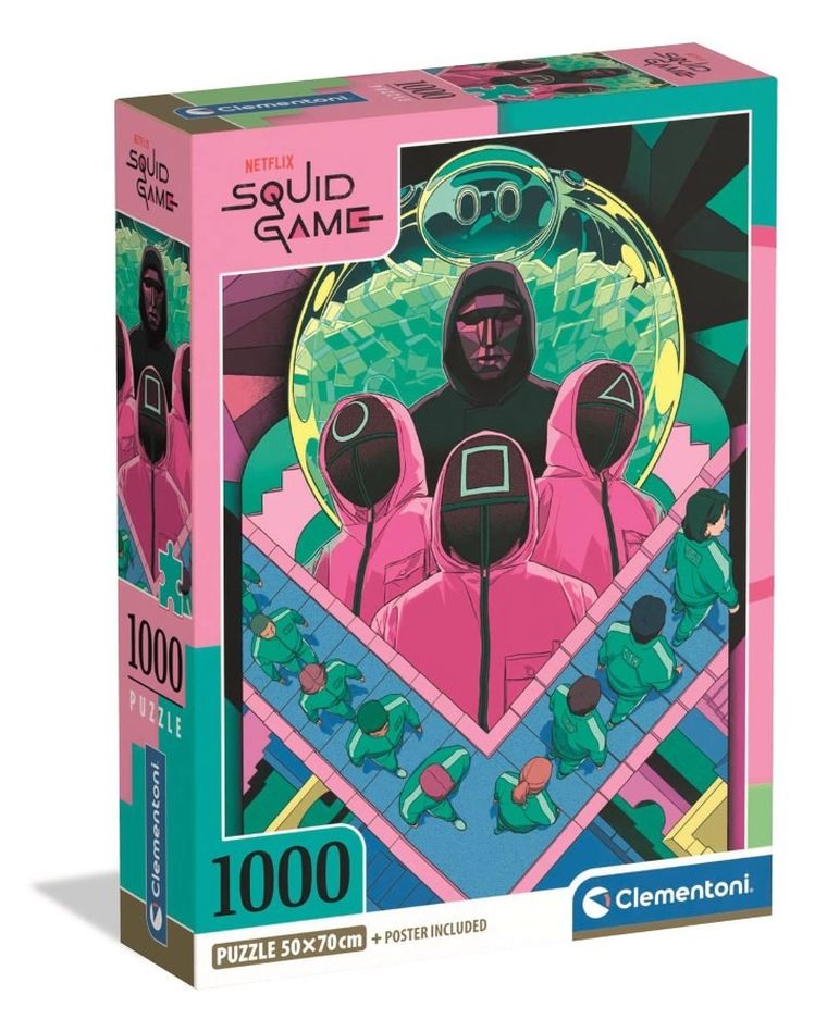 Clementoni, Squid Game Season 2, puzzle z plakatem, 1000 elementów