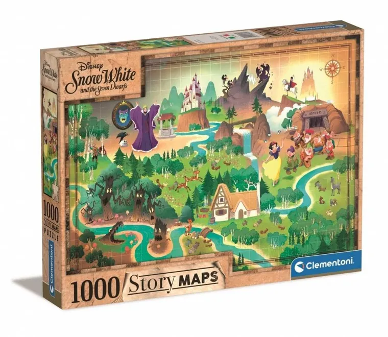 Clementoni, Story Maps, Królewna Śnieżka, puzzle, 1000 elementów