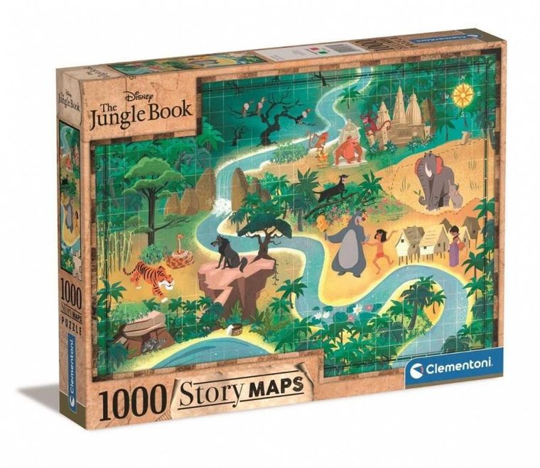 Clementoni, Story Maps, Księga Dżungli, puzzle, 1000 elementów