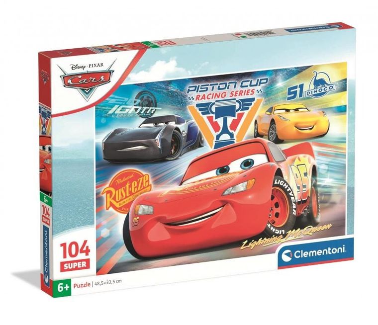 Clementoni, Super, Auta, puzzle, 104 elementy