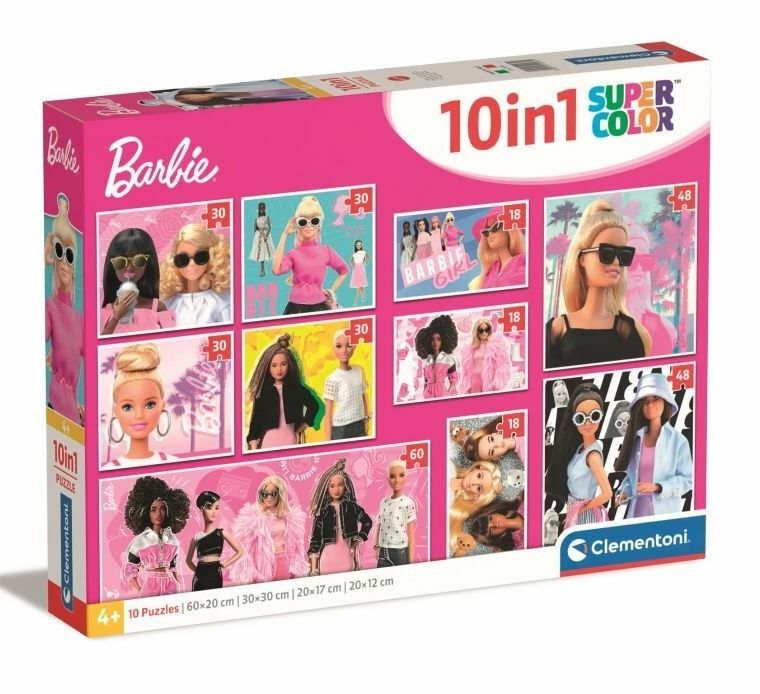 Clementoni, Super Color, Barbie, puzzle, 10w1
