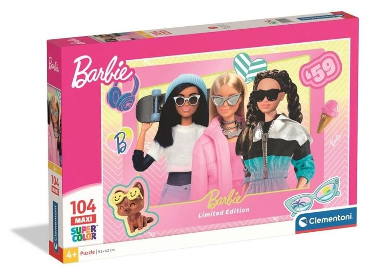 Clementoni, Super Color, Barbie, puzzle maxi, 104 elementy