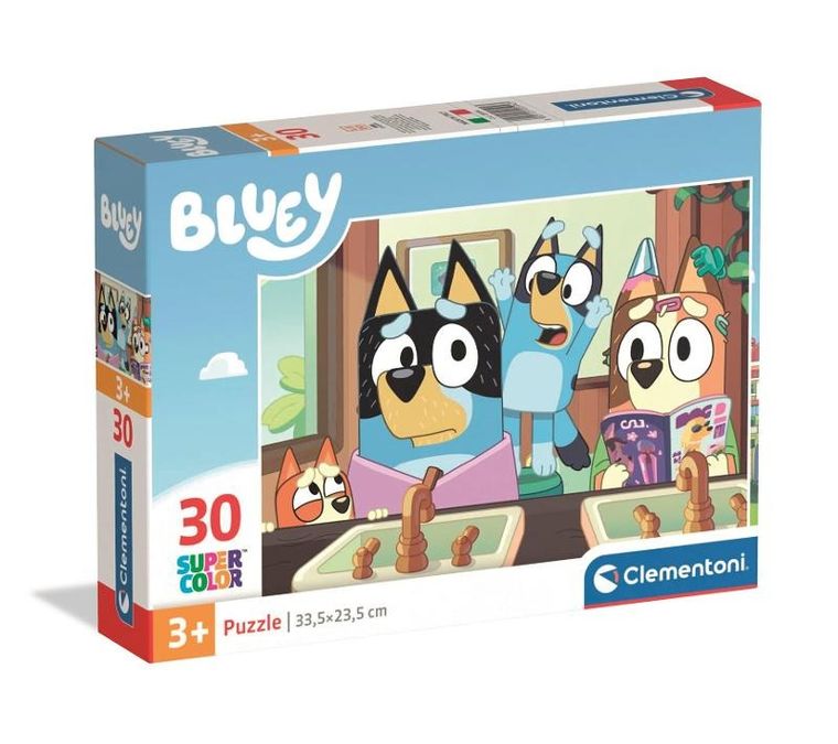Clementoni, Super Color, Bluey, puzzle, 30 elementów