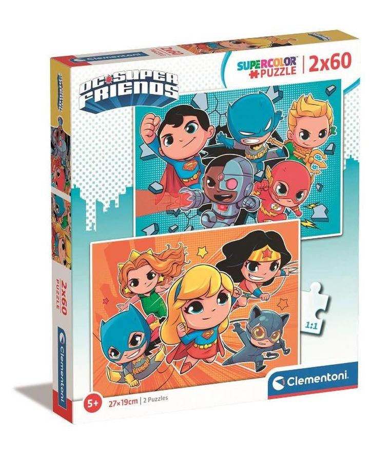 Clementoni, Super Color, DC Comics, puzzle, 2-60 elementów