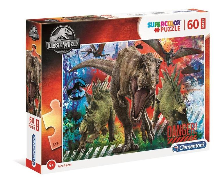 Clementoni, Super Color, Dinozaury, puzzle maxi, 60 elementów