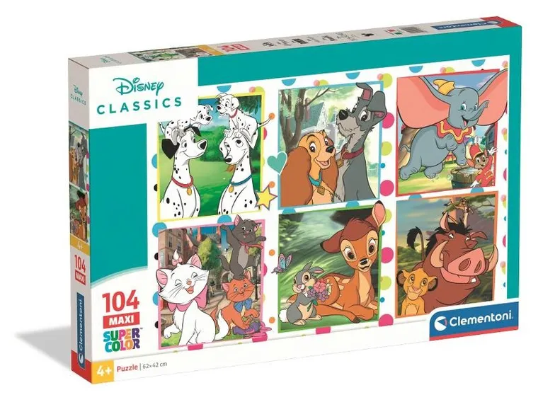 Clementoni, Super Color, Disney Classics, puzzle maxi, 104 elementy