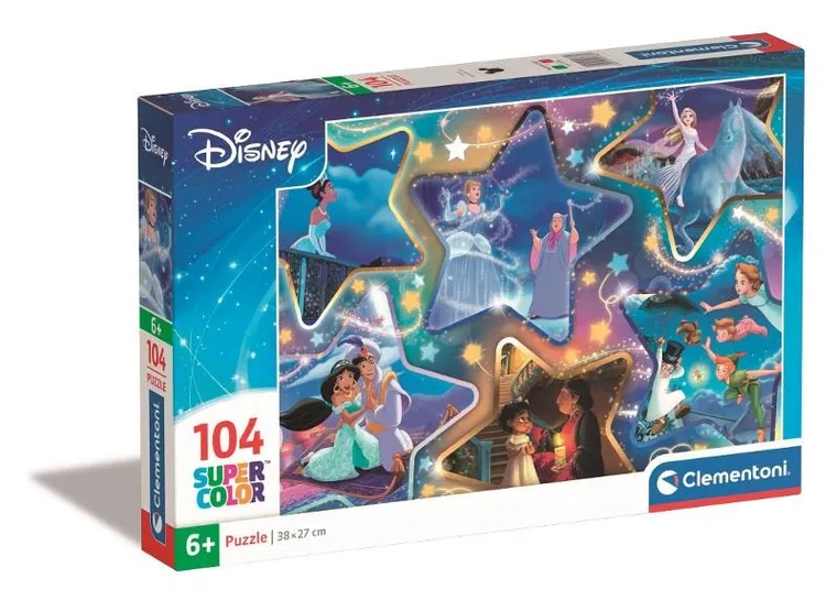 Clementoni, Super Color, Disney, Magical Moments, puzzle, 104 elementy