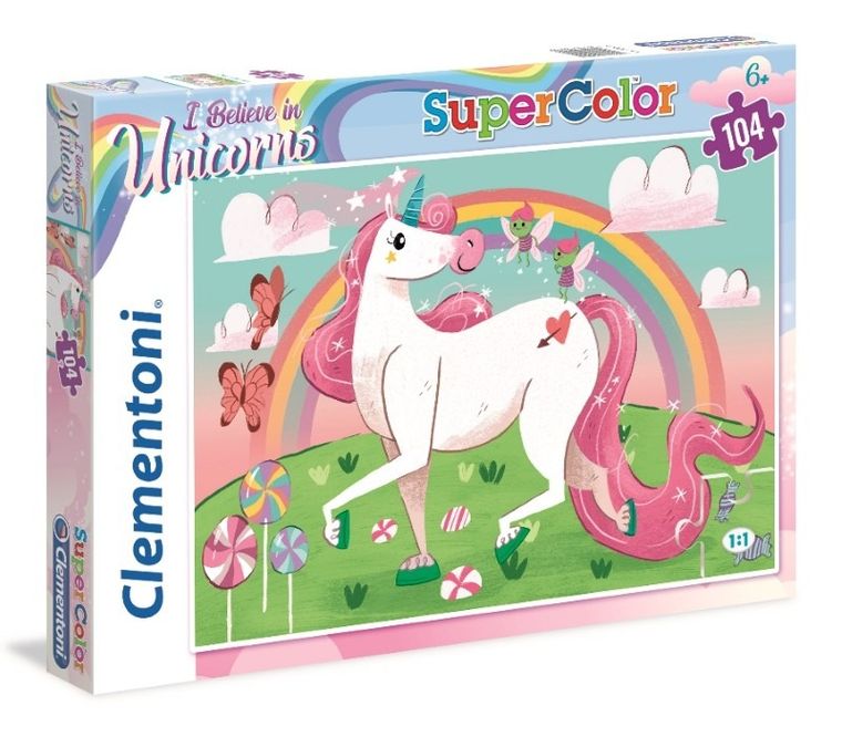 Clementoni, Super Color, I believe in Unicorns, puzzle, puzzle, 104 elementy