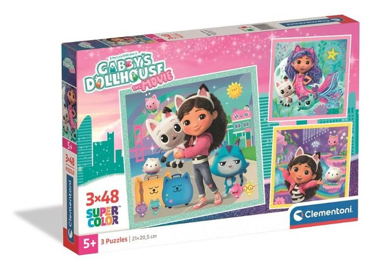 Clementoni, Super Color, Koci Domek Gabi, puzzle, 3-48 elementów