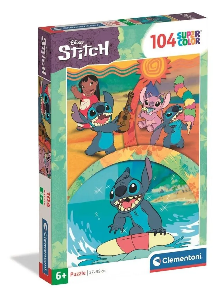 Clementoni, Super Color, Lilo i Stitch, puzzle, 104 elementy
