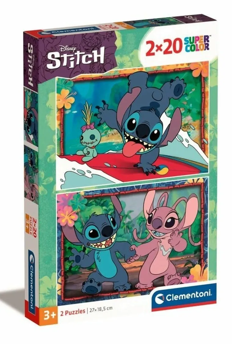 Clementoni, Super Color, Lilo i Stitch, puzzle, 2-20 elementów