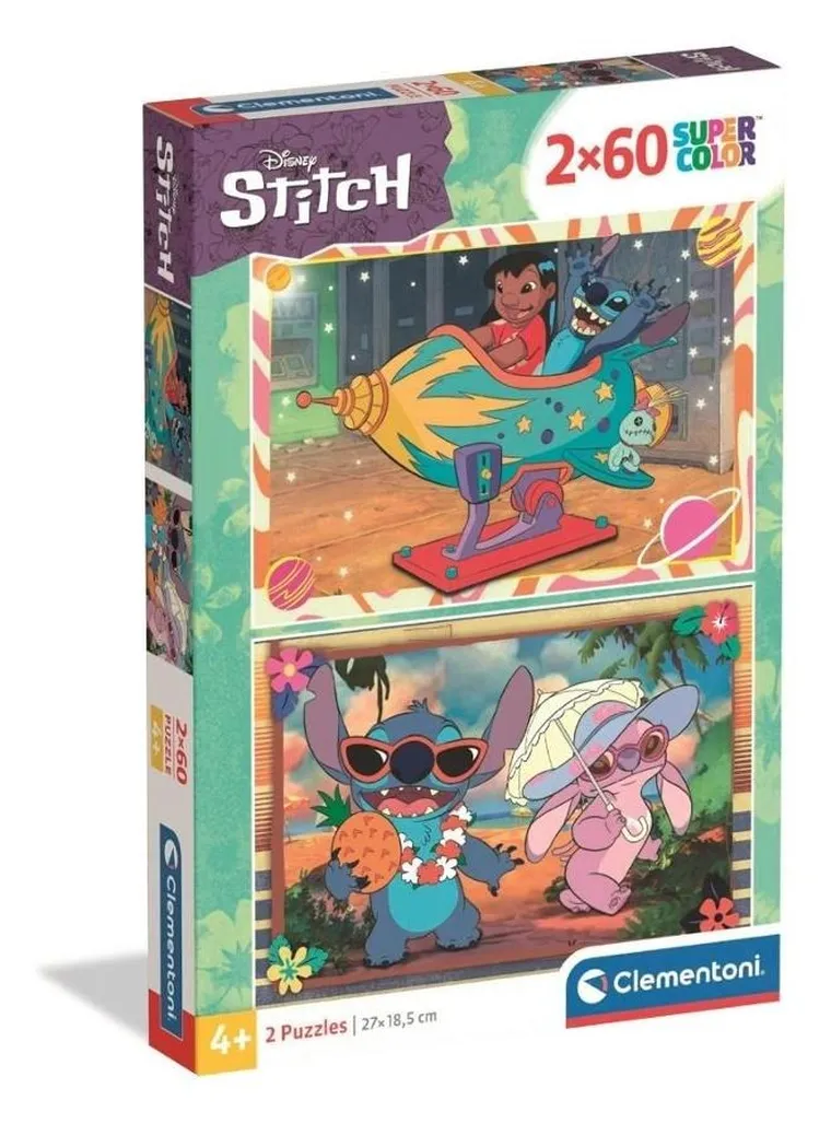 Clementoni, Super Color, Lilo i Stitch, puzzle, 2-60 elementów