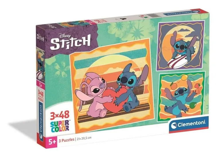 Clementoni, Super Color, Lilo i Stitch, puzzle, 3-48 elementów