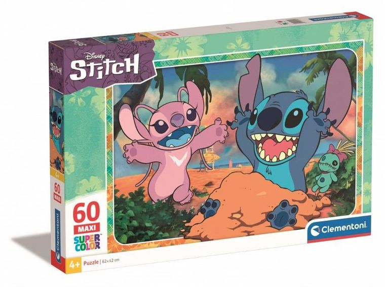 Clementoni, Super Color, Lilo i Stitch, puzzle maxi, 60 elementów