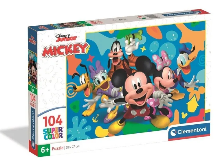 Clementoni, Super Color, Myszka Miki i przyjaciele, puzzle, 104 elementy