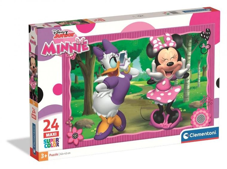 Clementoni, Super Color, Myszka Minnie, puzzle maxi, 24 elementy