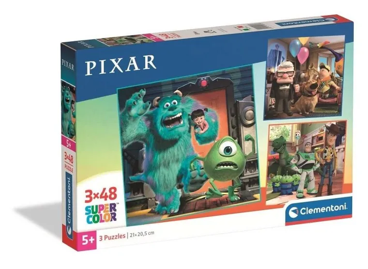 Clementoni, Super Color, Pixar, puzzle, 3-48 elementów